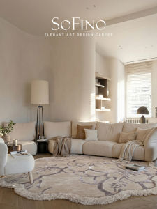 SoFINO | French Creamy Luxury Irregular Shaped Modern Chinese Rug