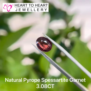 Natural Gemstone Pyrope Spessartite Garnet 3.08CT Oval Mix cut Red from Sri Lanka