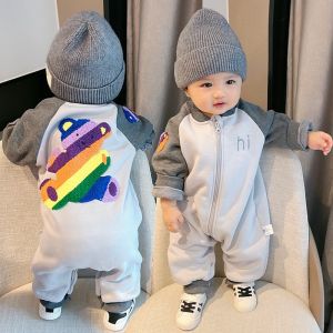 Baby Jumpsuit Spring and Autumn Infants Clothes Chinese Cotton Pajamas Autumn and Winter Infant Boys and Girls Baby Early Early Autumn Clothing