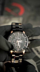 Jam Tangan Pria Alexandre Christie Chronograph AC 6323 MCBBRBA Sport Black Dial Stainless Steel Strap