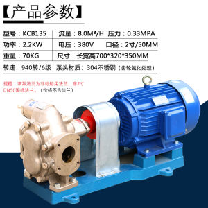 Pус KCB304 Stainless Steel Gear Oil Pump Motor Explosion Proof High Pressure Self Priming Copper Core Corrosion Resistant Chemical Pump