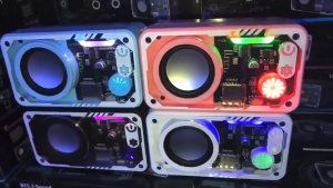 V1 Wireless Bluetooth Speaker Mecha Style with Subwoofer RGB Lighting & Long Lasting Battery for Gamers and Music