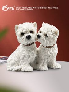 Jijiamei YFA Direct Sales West Highland Couple Dog Artificial Dog Model Car Decoration Resin Crafts Souvenir