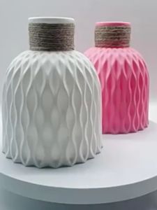 Ins Vase Plastic Flower Vase Nordic Style Hall Plastic Imitation Home Decoration  Ceramic Flower Vase Home Decorations