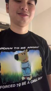 CHILL GUY New Top T-Shirt: Original Art Design Pattern Pure Cotton Fashion Street Round Neck TEE