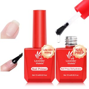 Bộ 2 Chai 15ml Gel Lót Móng & Làm Khô Móng Khô Nhanh Không Cần Chiếu Đèn Giữ Lâu Dùng Làm Lớp Nền Cho Thiết Kế Nail