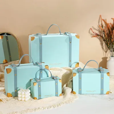 Handheld Wedding Gift Box Luxury Retro Candy Box Bridal Return Gifts Festival Present Box Large Size Carry-On Present Container