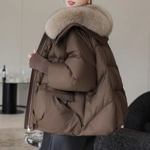 Women Winter Down Cotton Jacket 2026 New Women Warm Thick Cotton Coat Larger Fur Collar Cotton Padded Jacket Women Parka Coat
