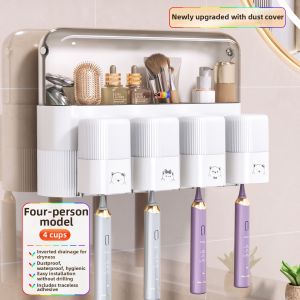 Joybos | No Drill Wall Mounted Toothbrush and Cup Rack