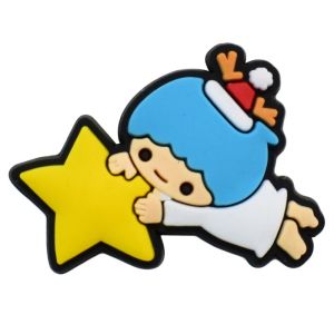 5/18PCS Cute LittleTwin Stars Lala Kiki Shoe Charm PVC bag clog Wristband Decor Buckle Sandal Detachable Waterproof Party Gift