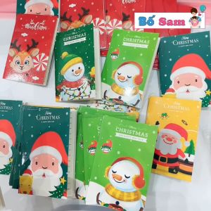 Bộ 10 Sổ tay noel mini cho mùa giáng sinh giấy ghi chú dễ thương Shop Bố Sam