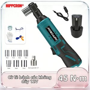 HIPPCRON Điện Không Dây Cờ Lê 600 Vòng/phút 45NM 3/8 Động Cơ Đồng 12V Bộ Dụng Cụ Điện Cho Sửa Chữa Ô Tô Nhà DIY