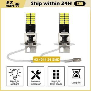 【Fast Shipping】 H1 H3 Canbus Super Bright Car Fog Light 12V 6500K LED Headlight Bulb Running Light Auto Motorcycle Lamp
