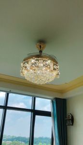 {BH 5 năm - Động cơ DC lõi đồng  thân đèn phale} Quạt trần đèn dấu cánh ĐKTX hẹn giờ tự động 3 màu ánh sáng – GRE47