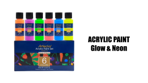 6 Colors 59ml Set Glow in the Dark Acrylic Paint Decoration Art Painting Indoor Outdoor Art Craft Canvas Rock Wood Fabric