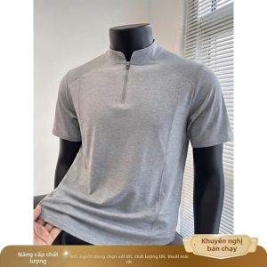 OUMULONG | Áo Thun Nam Mùa Hè Thoáng Khí Túi Zip Nửa Chống Thấm Nhanh