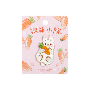 Cute Animal Self-Adhesive Fabric Stickers for Clothes Hats Notebook Covers DIY Decals Mobile Phone Case Decorations