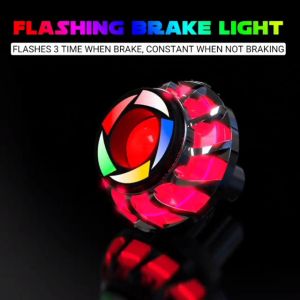 1PC Motorcycle LED 1157 Brake Tail Light Angel Eye Rainbow Blue Red Flash Breath