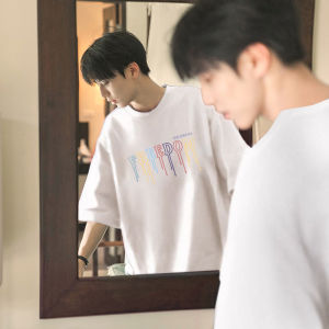 Áo Thun Cotton Nam Tay Ngắn Mùa Hè Dáng Rộng Thoải Mái in Chữ Thời Trang Mỹ Dành Cho Thanh Thiếu Niên