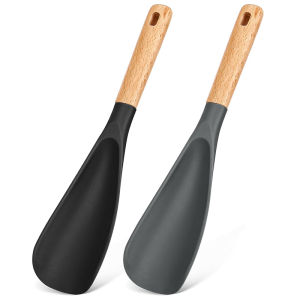LMETJMA Cooking Spoon Kitchen Silicone Spatula Spoon Multifunction Spatula Cooking Spoon For Nonstick Cookwares Mixing Serving