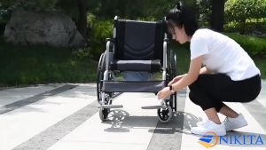 [HOT] Xe lăn tay có đệm kèm bô vệ sinh cho người già người bệnh chấn thương gặp khó khăn trong việc đi lại Vải lưới tổ ong thoáng khí - NIKITA S213-3+