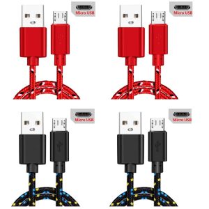 1/4pcs Micro Cable USB Fast Charge Data Cable For Xiaomi Redmi Huawei Android Mobile Phone 1M 2M 3M Nylon Braided USB Cables
