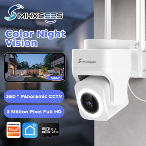 MHXCEES 2K CCTV Outdoor Waterproof 2.4G WiFi 360 Security CameraTuya/Smart Life