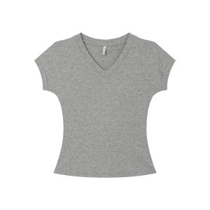 Slim Color Block V-neck Casual Short Sleeve T-shirt