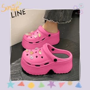 LHSunday ที่สุดของที่สุด รองเท้าหัวโตแฟชั่น งานเสริมส้นหนา ใส่แล้วเพิ่มความเป๊ะปังมาพร้อมตัวติดการ์ตูนน่ารักๆให้ด้วยบอกเลยว่ามันคุ้มสุดๆกดตุ่มให้ทันกันนะทุกคน