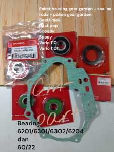 BEARING RASIO + SEAL+ PAKEN GIGI GARDEN MOTOR HONDA BEAT SPACY SCOOPY DAN VARIO 110