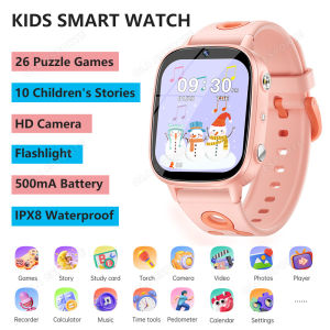 Childrens Smartwatch 1.8" Screen HD Camera 26 Puzzle Games LED Flashlight Calculator Learn Kids Watch Student Boys Girls Gifts