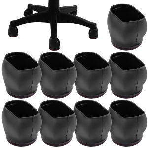 Computer Chair Roller Protective Sleeve Caster Fixing Foot Cover Anti-Slip Anti-Scratch Wear-Resistant Thickening Furniture Legs Cover Universal Office Chair Wheel Pad