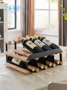 Modern Luxury Wine Rack ขาตั้งจอแสดงผล เรียบง่าย ผู้ถือแก้วไวน์สร้างสรรค์วัสดุไม้ < Ne1> Home Decor ชั้นวางไวน์