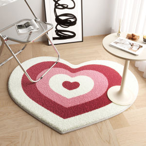 VIKAMA Irregular Heart-Shaped Floor Mat Style Bedroom Decoration Plush Carpet Nordic Carpet Living Room Plush Soft Lounge Carpet