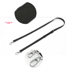 Adjustable Leather Crossbody Bag Strap Black Litchi Pattern Backpack Strap with Shoulder Crossed Design Replacement Belt Single Purchase