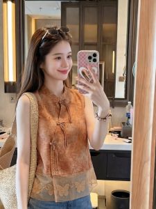 PAIBOLI | Áo Vest Nữ Kích Cỡ Lớn Phong Cách Trung Quốc Có Pankou và Thêu Chống Nắng