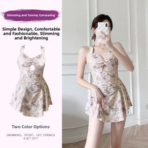 JIFANPAUL | Slimming Modest Flirty Floral Halter Swimsuit