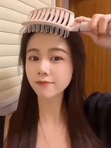 Sikat Rambut Comb Curved Vent Fluffy Cute Macaron Curved Comb Fluffy Hair Styling Anti-Frizz