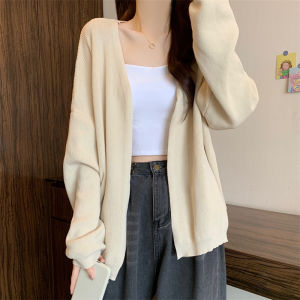 Loose Knitted Cardigan Coat Womens Autumn Winter New Style plus Size V-Neck Long Sleeve Sweater Casual Comfortable Outerwear