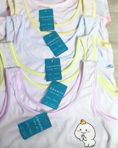 Miniset Anak Remaja Gwenith Putih Sticker | Tanpa Busa | KATUN TEBAL | 9804