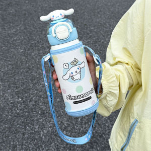 Sanrio | Bình Nước Giữ Nhiệt Bằng Thép Không Gỉ Dung Tích Lớn 520ML Kuromi 1 Cái Nắp Uống Hai Kiểu Bình Giữ Nhiệt Di Động Dành Cho Thể Thao Ngoài Trời