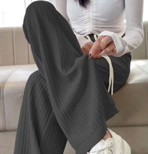 High Waist Straight Leg Knitted Wide Leg Pants Womens Summer Slimming Cloud Seven Colors Ice Silk Casual Trousers