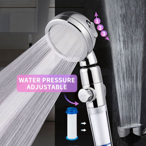 High Pressure 3 Mode Shower Head Adjustable Water Pressure Water Saving Shower Filter Shower Head Bathroom Accessories