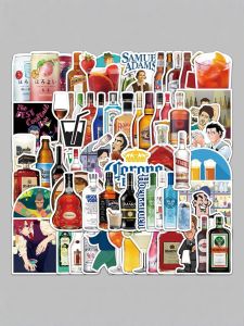 Unique Cartoon Wine Bottle Graffiti Wall Stickers Waterproof Luggage Skateboard Notebook Phone Case DIY Stickers Bar Decor