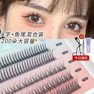 A-Frame Fish Tail Mixed Fairy Hair Fake Eyelashes Womens Self-Graft Super Natural Realistic Single Cluster Beautiful Eyelashes Set