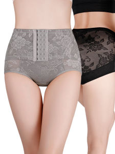 Postpartum Belly Reducing Underwear Set of 2 Mid-Waist Slimming Shorts Summer Thin Style for Youth Female Sweet Style Floral Pattern