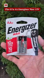 Vỉ 2 viên pin tiểu Energizer MAX AA 1.5V Alkaline chính hãng