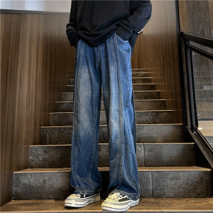 กางเกงยีนส์ทรงหลวมสไตล์อเมริกันสำหรับผู้ชาย กางเกงขายาวทรงหลวมสไตล์วิบัติ กางเกงยีนส์ทรงหลวมสบาย ๆ สำหรับฤดูร้อน