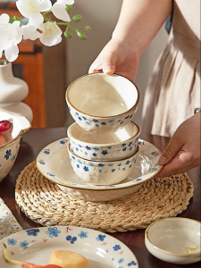 MODERN SWEETHOME | Glazed Underpainting Ceramic Tableware Dinner Bowl Plate