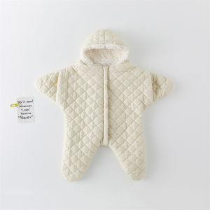 Găng Tay Cho Bé Sơ Sinh Dày Ấm Vải Cotton Kết Nối Túi Ngủ Có Tay Áo Không Thể Tháo Rời Nắp Cho Mùa Đông Ngoài Trời